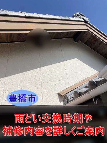 豊橋市で古い樋のメンテナンス方法をご提案、雨どい交換時期や補修内容を詳しくご案内
